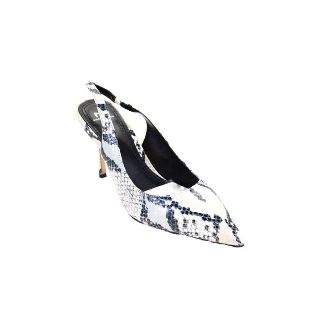 Marc Fisher LTD. Womens Leather Animal Print Slingback Heels White Size 7.5M